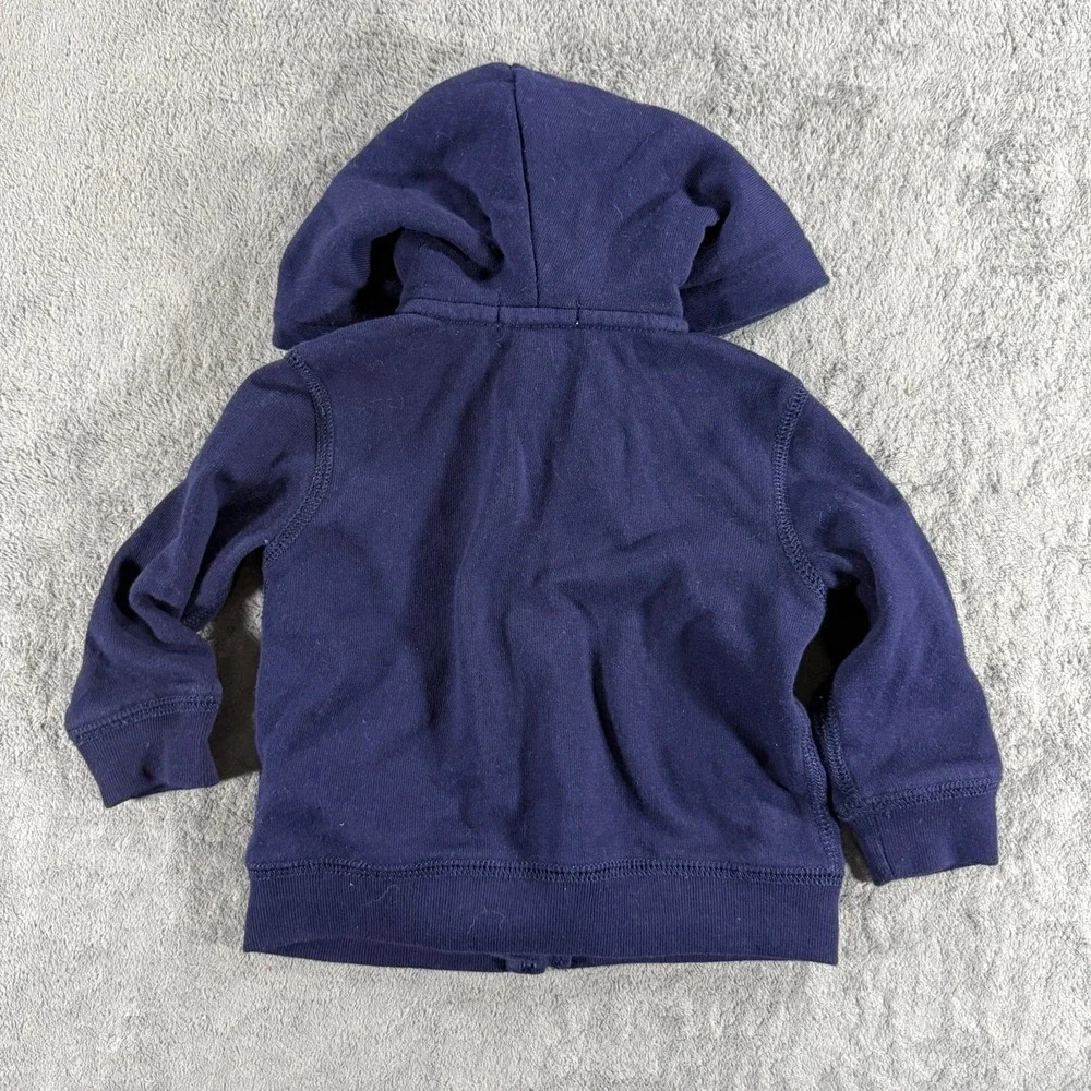 Ralph Lauren Baby Hoodie Boys 9 Months Blue Polo Bear Full Zip Sweatshirt Jacket
